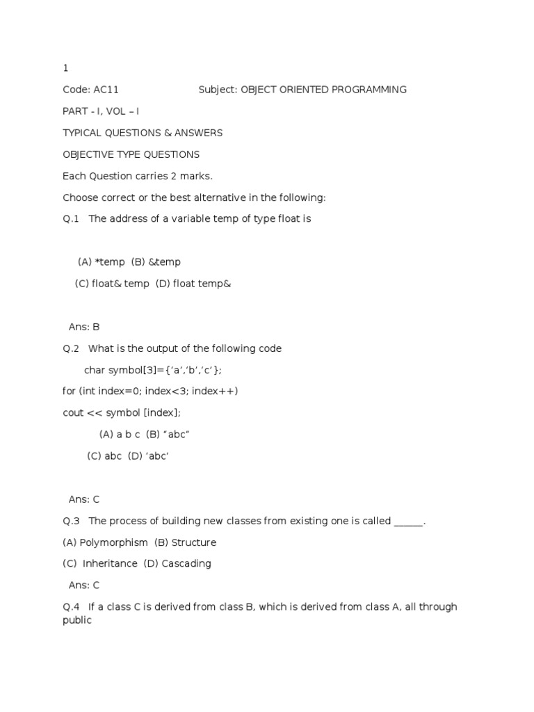 Oopsobjectiv | PDF | C (Programming Language) | Class (Computer ...