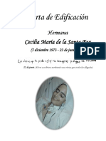 Cecilia María de La Santa Faz Carta de Edificación