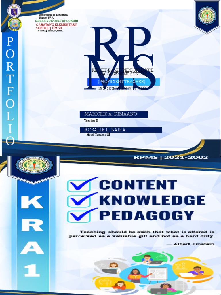 RPMS Proficient Teacher Guide 2021-2022 | PDF | Learning | Teachers