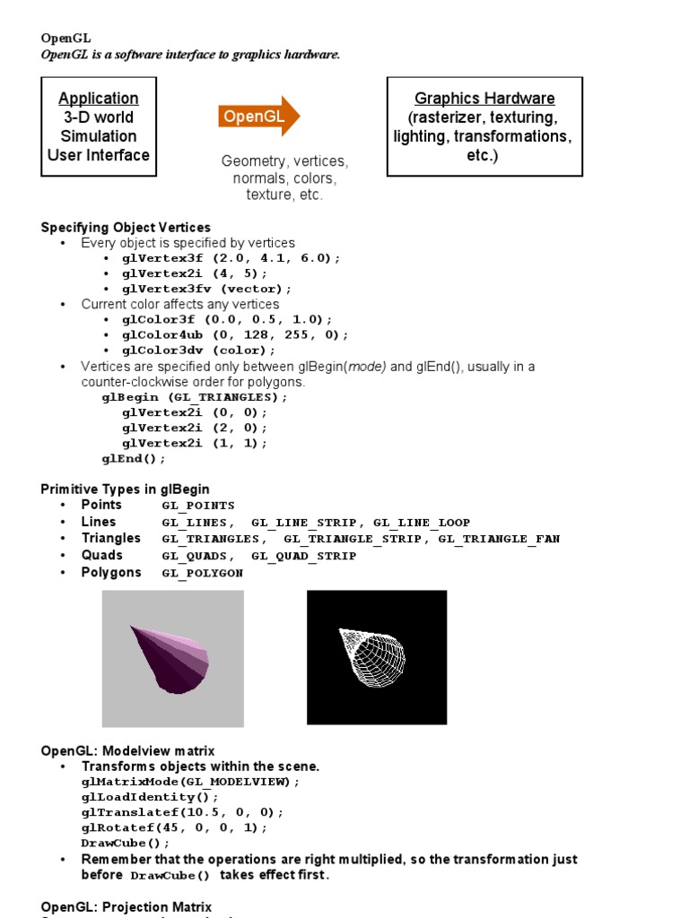 OpenGL Vertex and Projection Basics | PDF | Shader | Imaging