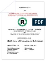 Raj School of Management & Sciences: Advertising Stratergy of Indian Corporate World L.G. Electronics