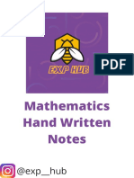 Mathematics Hand Written Notes: @exp - Hub