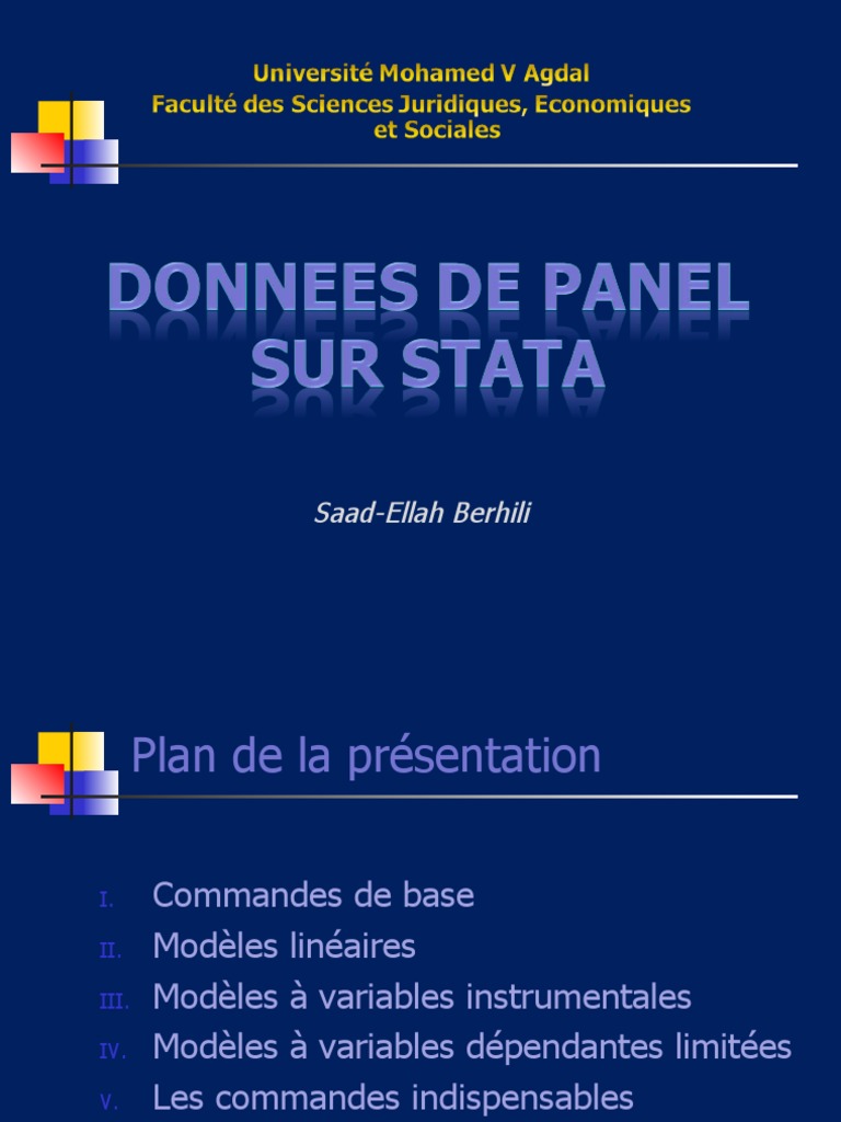 Analyse des données de panel sur Stata | PDF | Analyse statistique ...