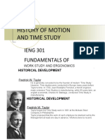 History of Motion and Time Study