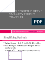 Notes Geometric Mean / Similarity in Right Triangles