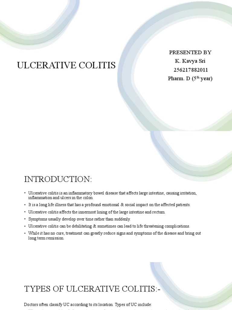Ulcerative Colitis Overview and Management | PDF | Ulcerative Colitis ...