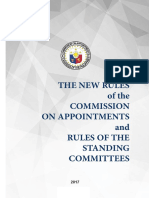 The New Rules of The Commission On Appointments and Rules of The Standing Committees