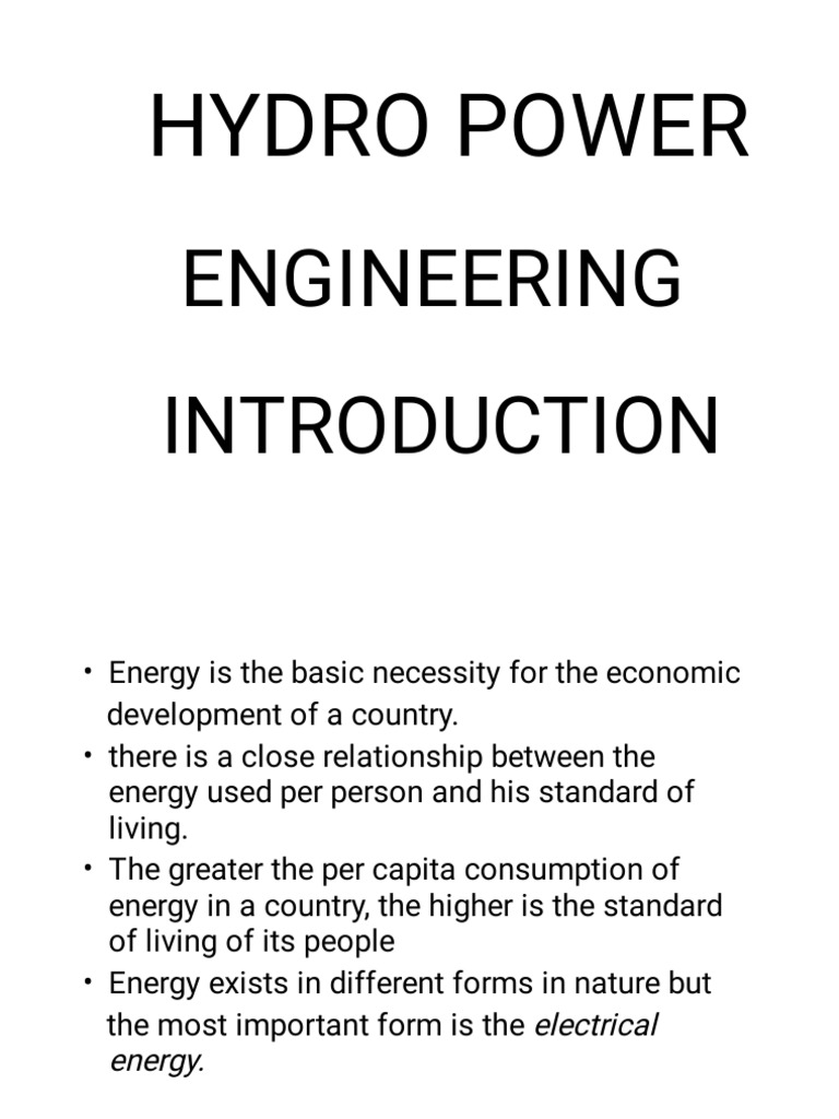 Hydropower Introduction Pdf
