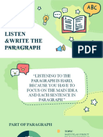 Listen and Write The Paragraph.