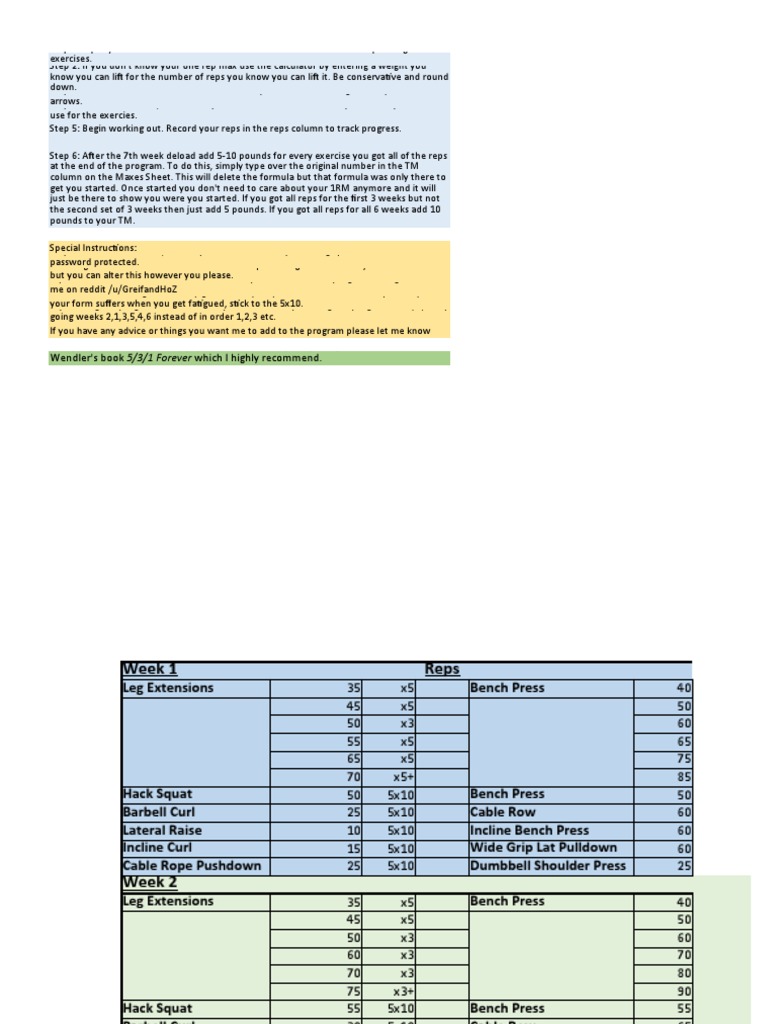 5/3/1 Workout Program Guide | PDF | Weight Training | Physical Exercise