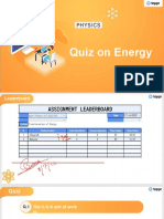 Quiz On Energy: Think About It