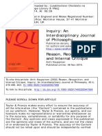 Inquiry: An Interdisciplinary Journal of Philosophy