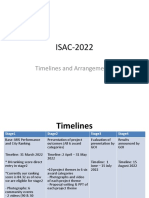 ISAC-2022: Timelines and Arrangements