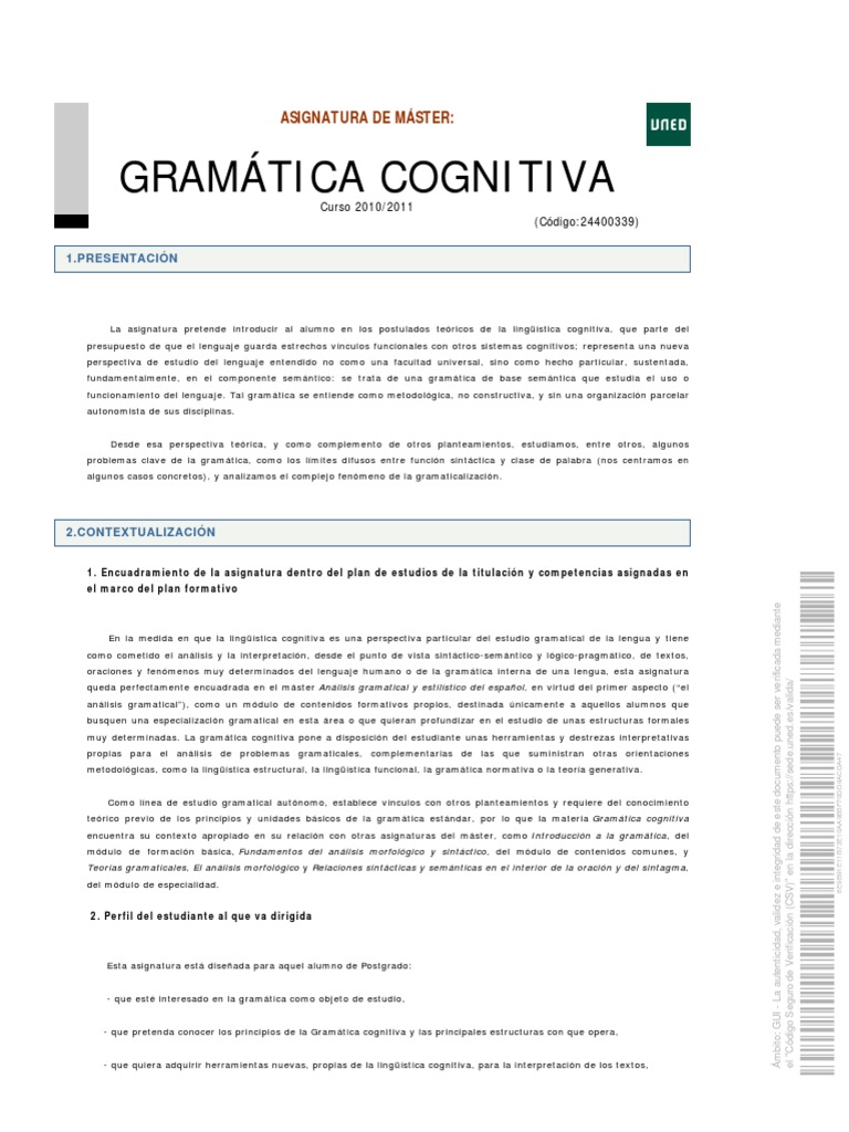 Gramática Cognitiva – EL SUBJUNTIVO Y LA GRAMÁTICA COGNITIVA – ELDJ