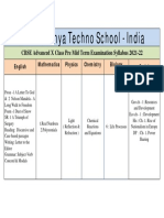 CBSE Advanced X Class Pre Mid Term Syllabus