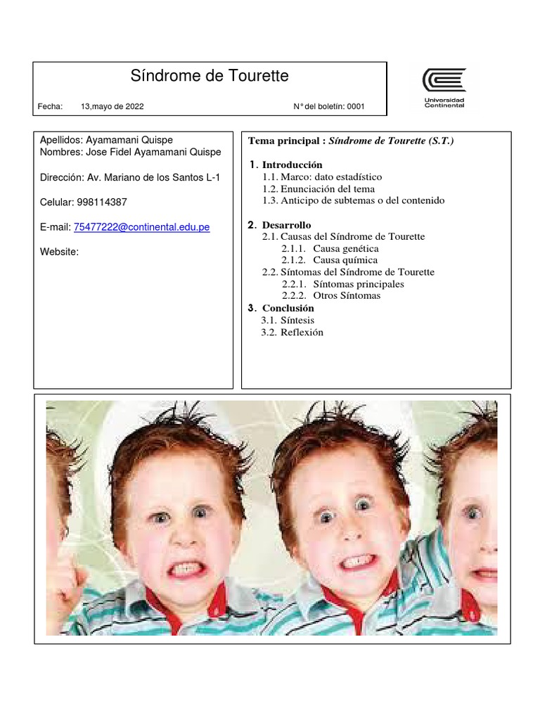 Comprendiendo el Síndrome de Tourette | PDF | Síndrome de Tourette ...