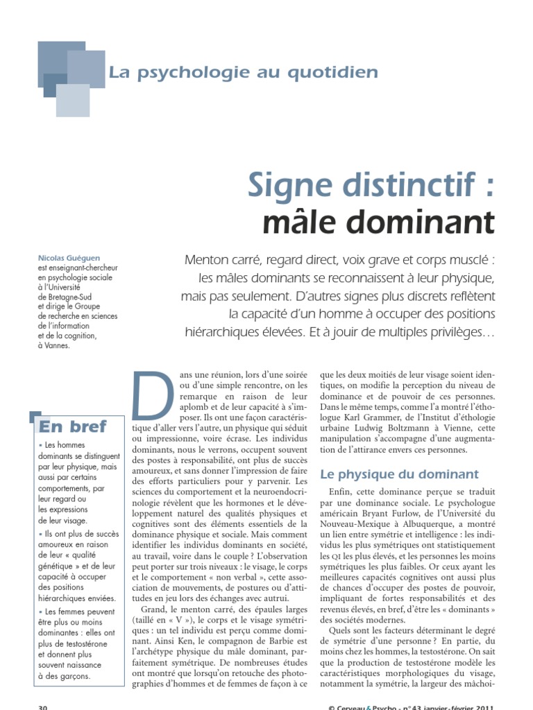 Signe Distinctif Male Dominant | PDF | Rapport sexuel | Homo sapiens