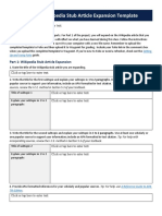 Week 5: Wikipedia Stub Article Expansion Template