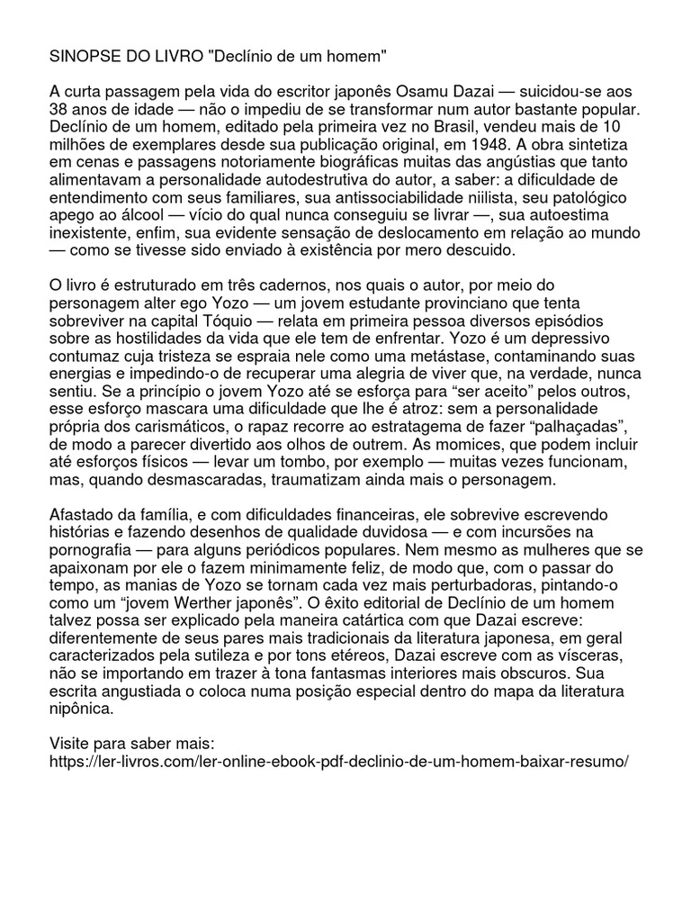 Declínio de Um Homem PDF Japão
