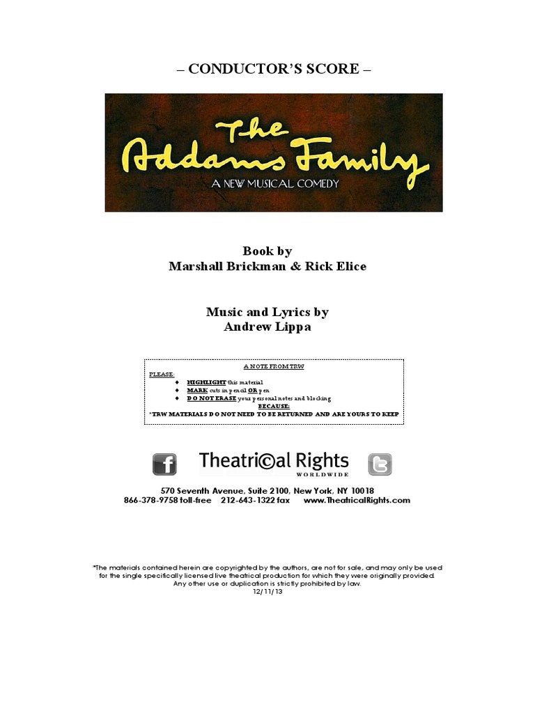 Addams Family, The - Tour Full Score 8 | PDF