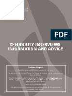 Credibility Interviews: Information and Advice: How To Use This Guide