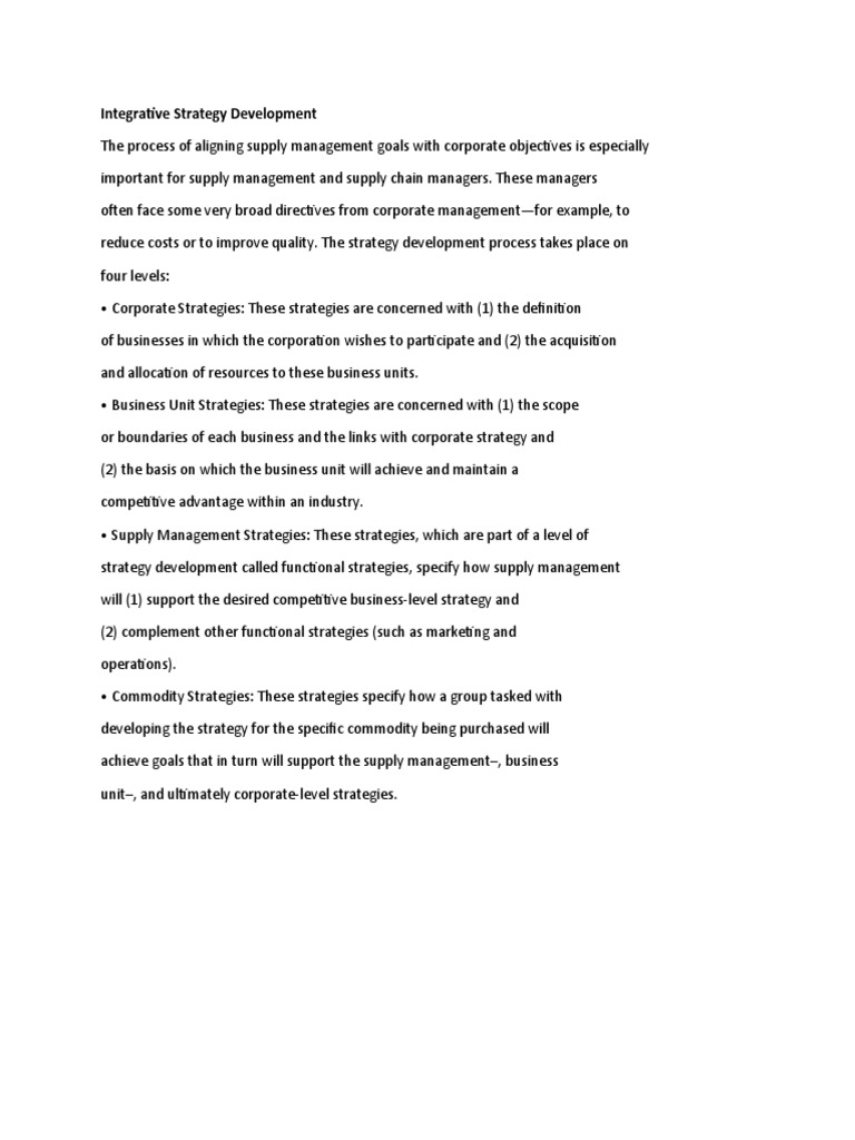 Integrative Strategy Development | PDF