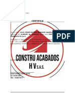 Certificados laborales Pintor y Aseadora CONSTRU ACABADOS HV S.A.S