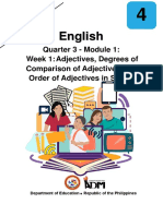 English: Quarter 3 - Module 1: Week 1: Adjectives, Degrees of Comparison of Adjectives and Order of Adjectives in Series