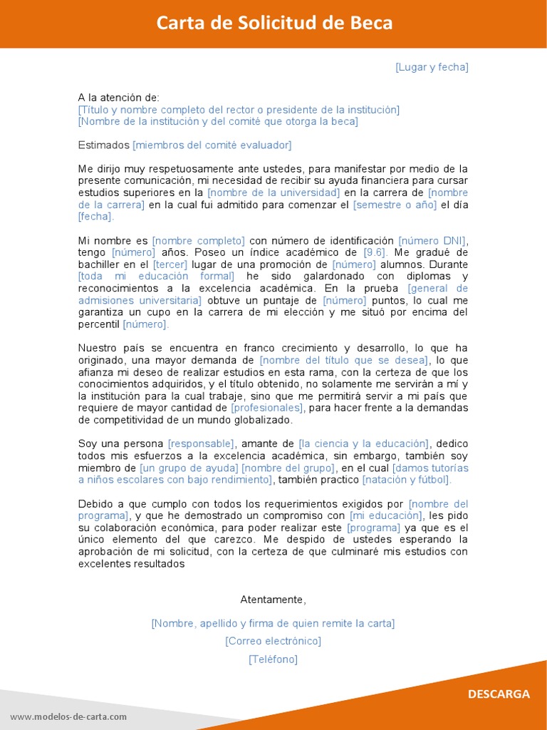 4 2 Modelo de Carta de Solicitud de Beca - 5 | PDF | Internet