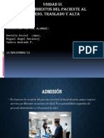 Unidad Xi Exposicion Requerimientos Del Paciente Al Ingreso, Traslado y Alta