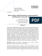 Stress, Sleep and Performance in International and Domestic University Students Corinne Tan Pei Yun, Kenneth Mark Greenwood