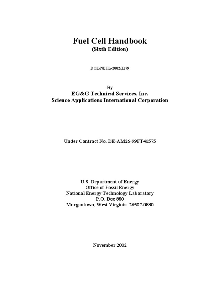 Fuel Cell Handbook 6th Ed. | PDF | Power Inverter | Fuel Cell