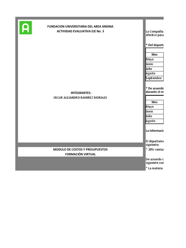 Actividad Evaluativa Eje 3 Final | PDF | Presupuesto | Business