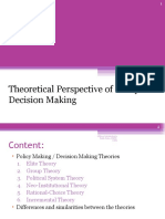 Theoretical Perspectives of Public Policy Making