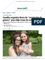 Familia Organiza Fiesta de "Revelación de Género" para Hijo - Diario Libre