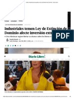Sector Industrial Preocupado Por Ley de Extinción de Dominio - Diario Libre