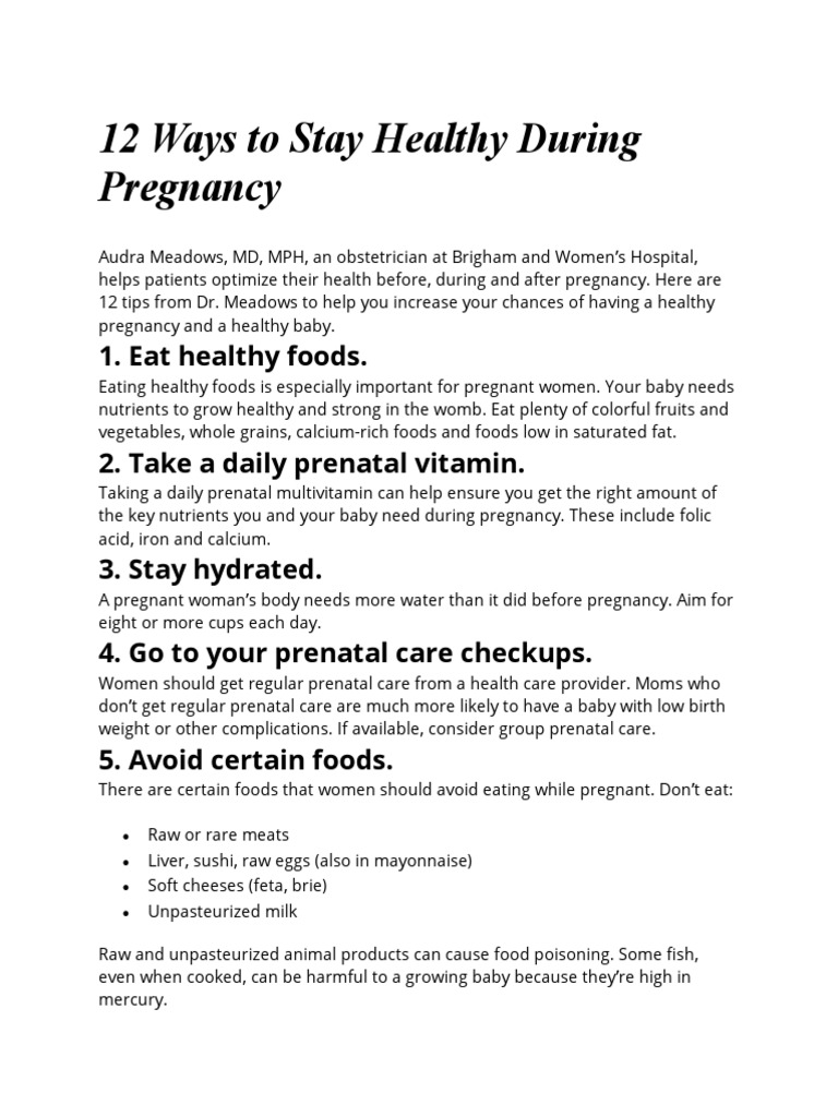 Ways To Stay Healthy During Pregnancy PDF Pregnancy Foods