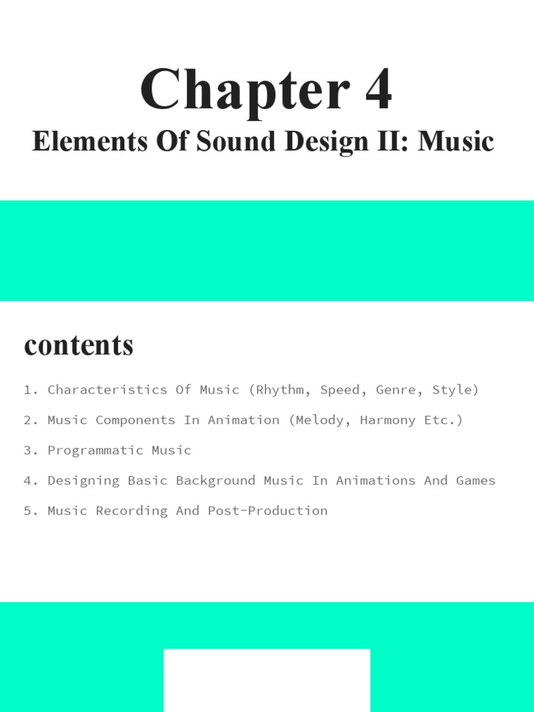 Elements of Sound Design II Music PDF Tempo Rhythm