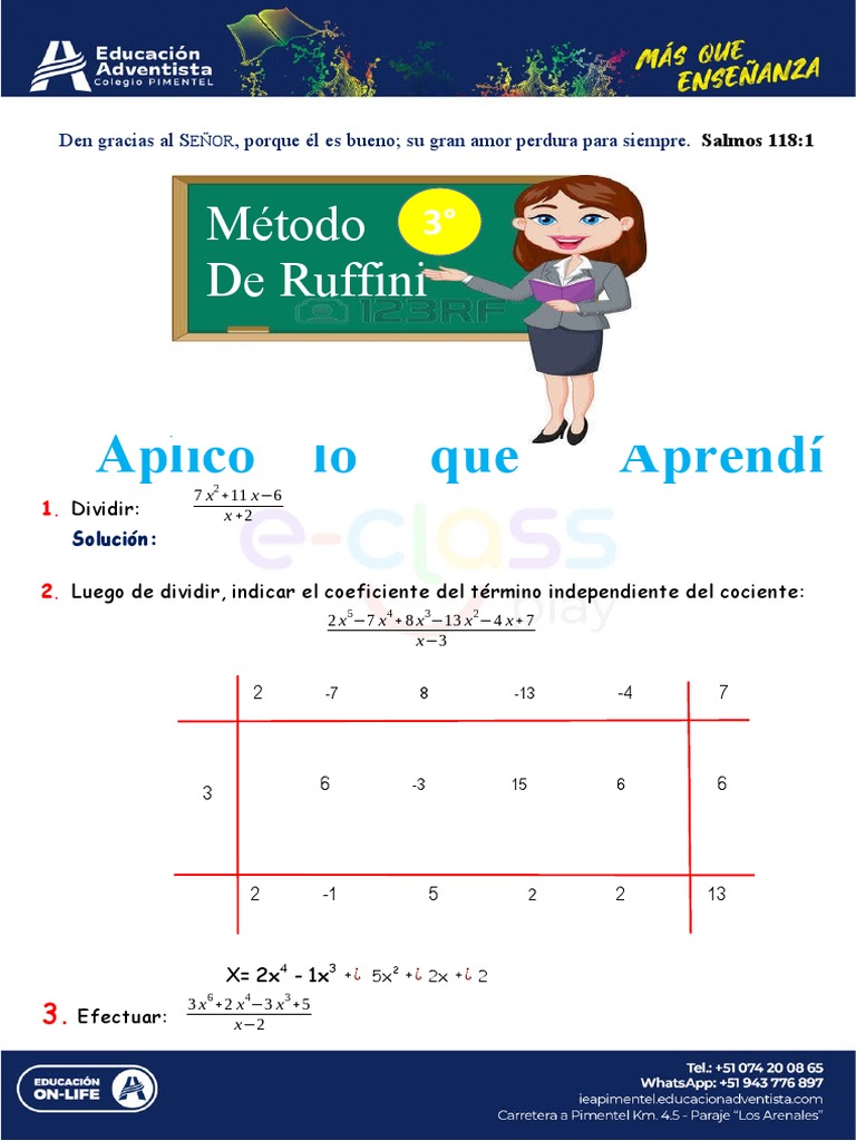 Aplica Método de Ruffini | PDF | Álgebra abstracta | Matemáticas