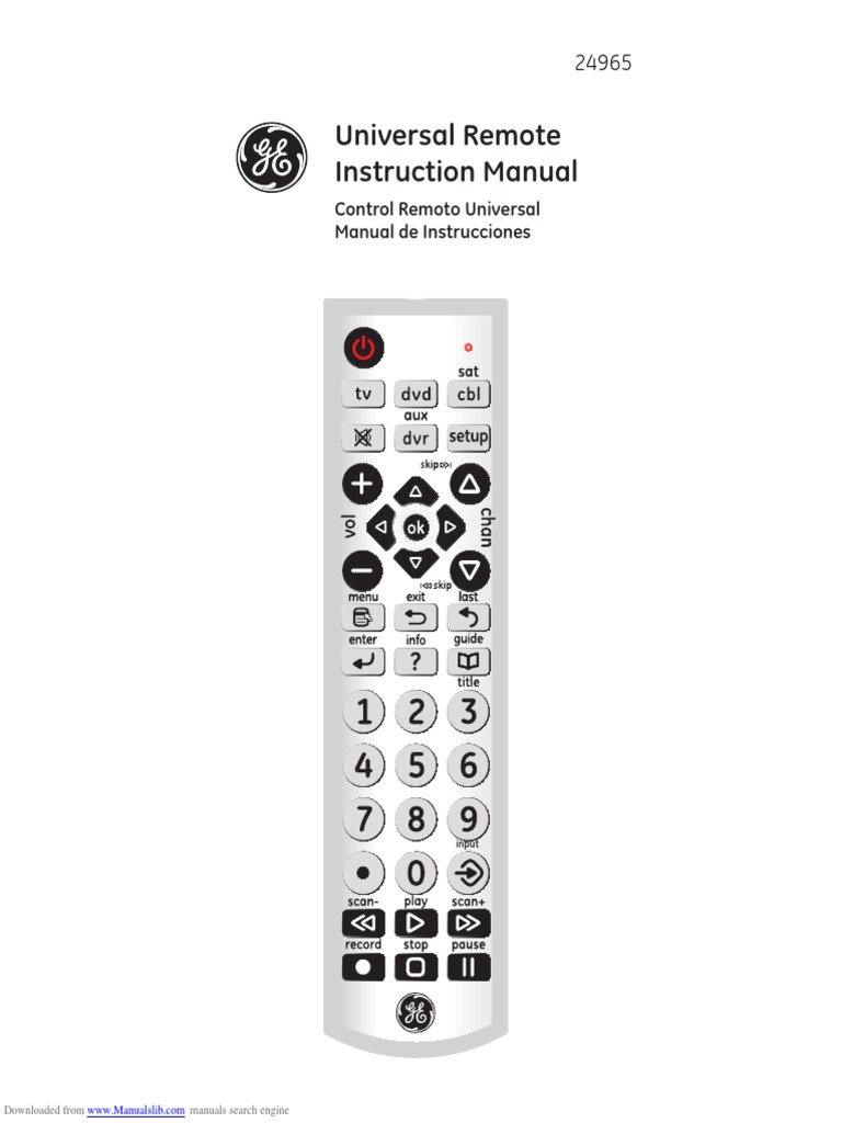 Universal Remote Instruction Manual | PDF | Electromagnetic ...
