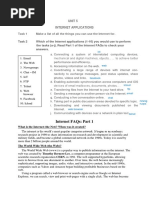 Unit 5 Internet Applications: Task 1 Make A List of All The Things You Can Use The Internet For