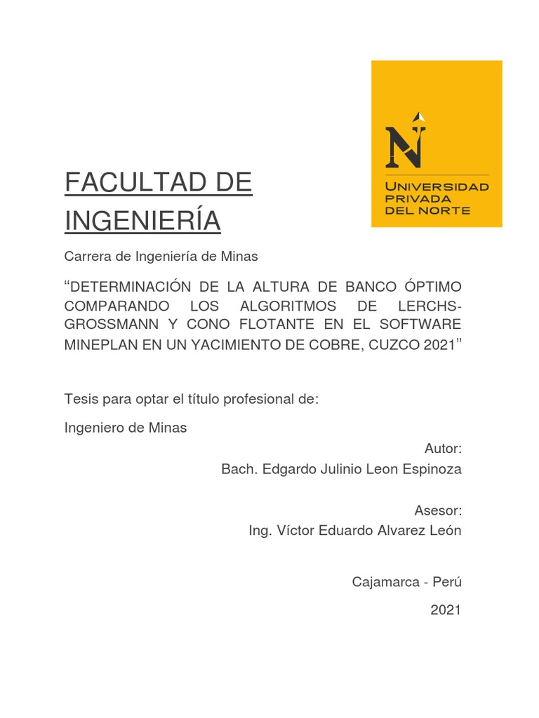 Altura de Banco Óptimo en Cobre 2021 | PDF | Minería | Software
