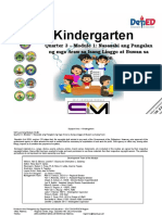 K Kindergarten: Quarter 3 - Module 1: Nasasabi Ang Pangalan NG Mga Araw Sa Isang Linggo at Buwan Sa Isang T Aon