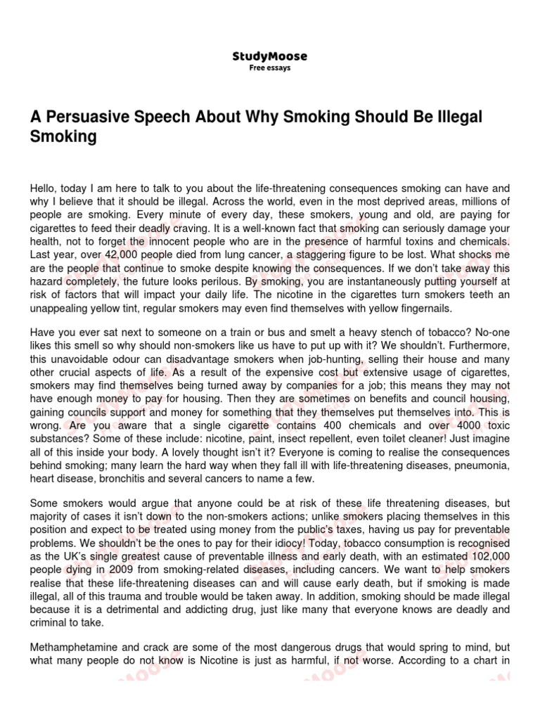 persuasive essay on cigarette smoking