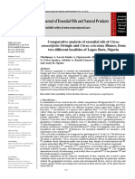 Comparative Analysis of Essential Oils of Citrus