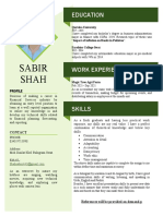 Sabir Shah: Education