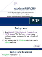 Multigene Genomic Testing (ONCOTYPE DX) Among New York Prostate Cancer Patients