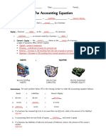 Accounting Equation Worksheet