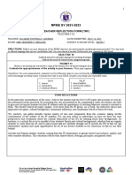 RPMS SY 2021-2022: Teacher Reflection Form (TRF)