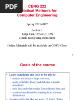 CENG 222 Statistical Methods For Computer Engineering